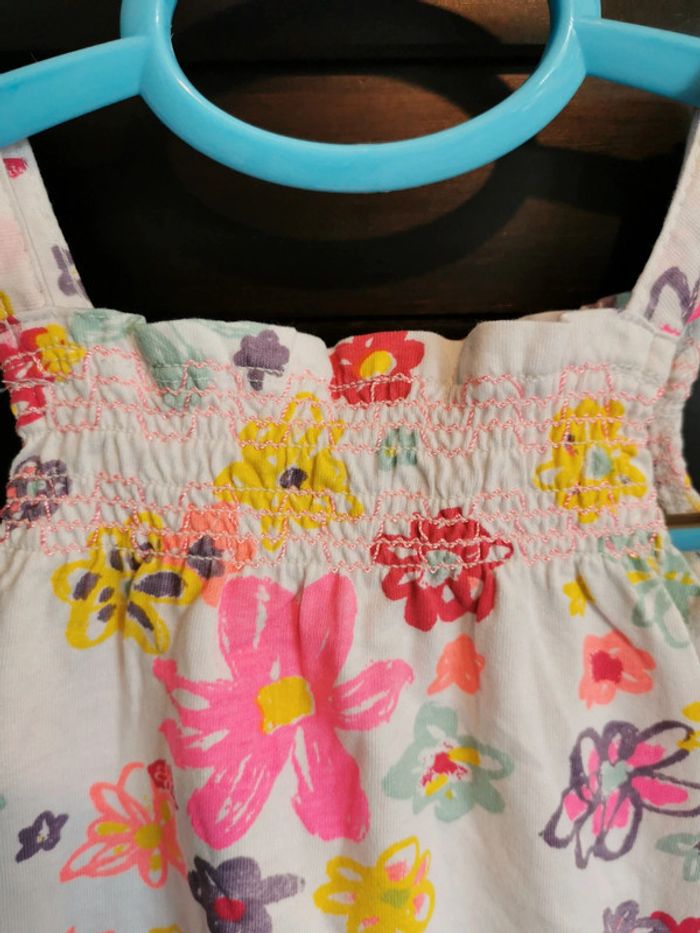 Robe 12 mois Gémo blanche à fleurs 100% coton - photo numéro 5