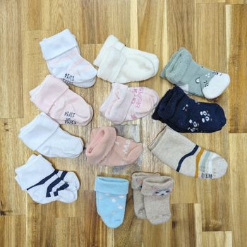 Lot de 12 paires de chaussettes - 13/14 0-6 mois - antidérapante