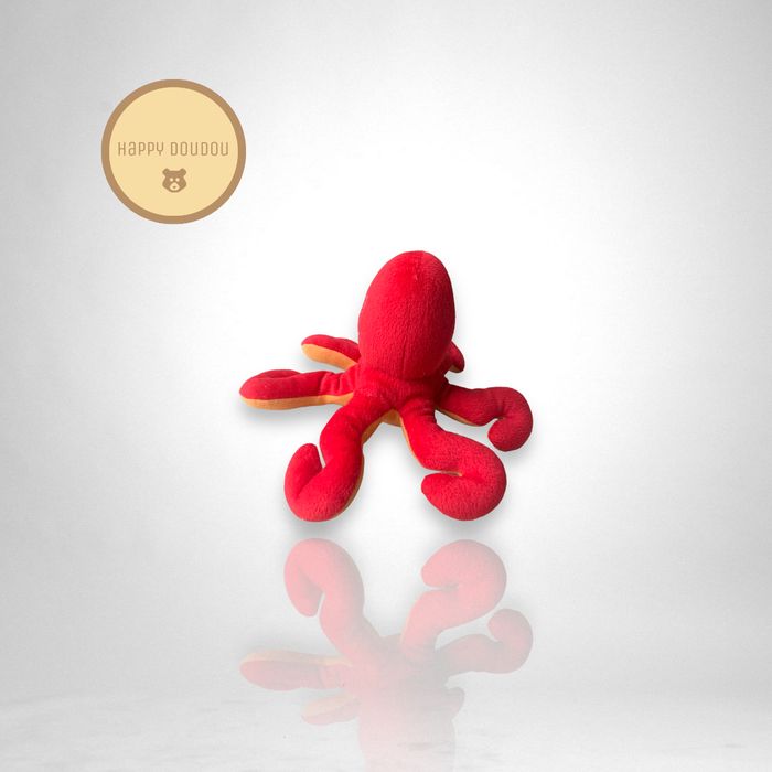 Peluche Pieuvre poulpe rouge et jaune A856 - photo numéro 2