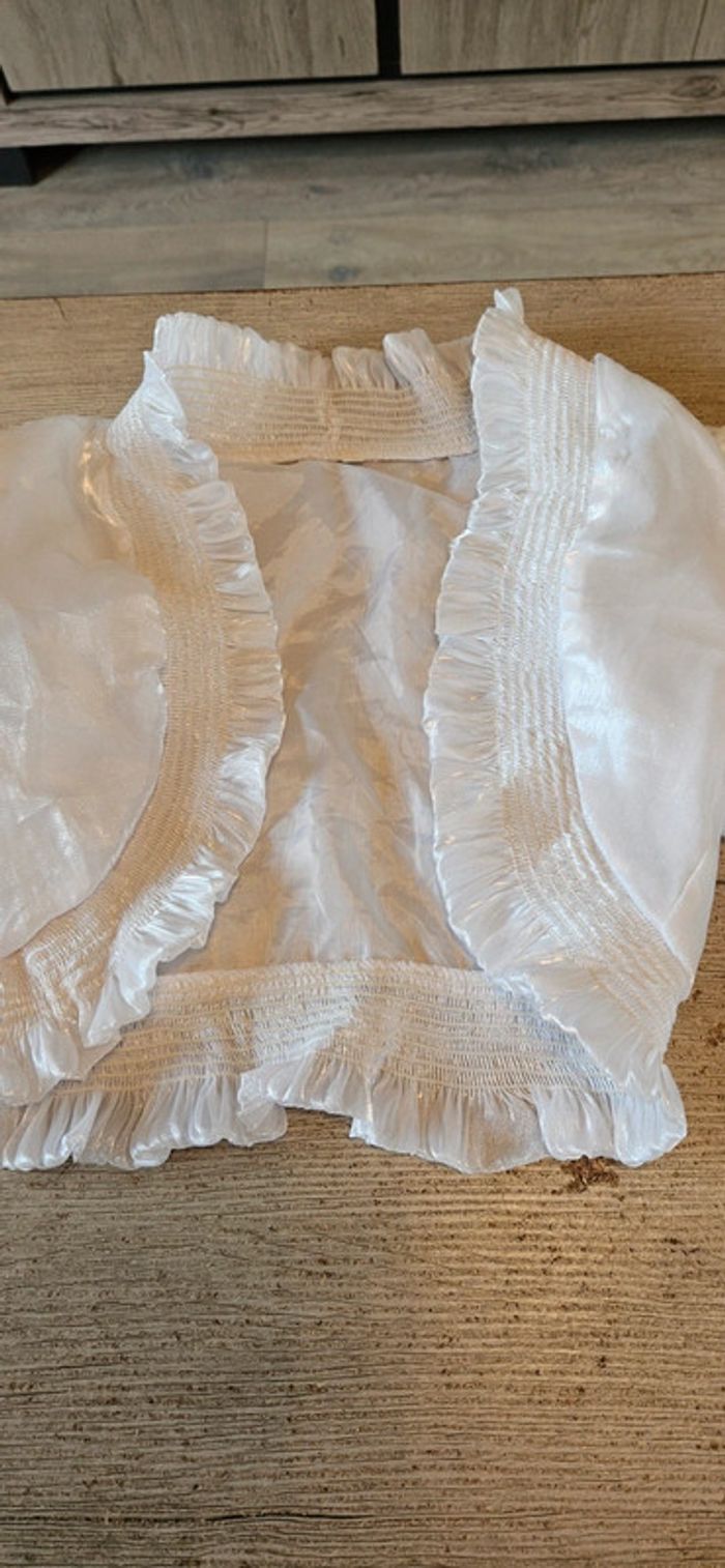 Boléro de fête à manches courtes, blanc brillant, 10 ans, nickel - photo numéro 5