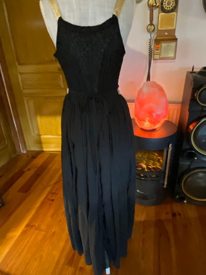 Robe longue noire et dorée LUSA Paris – Taille S/M