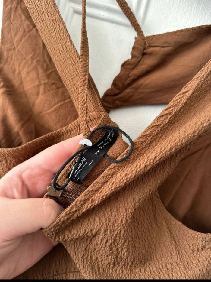 Robe courte sans manches asymétrique avec ouvertures marron taille S Pull & Bear - photo numéro 5
