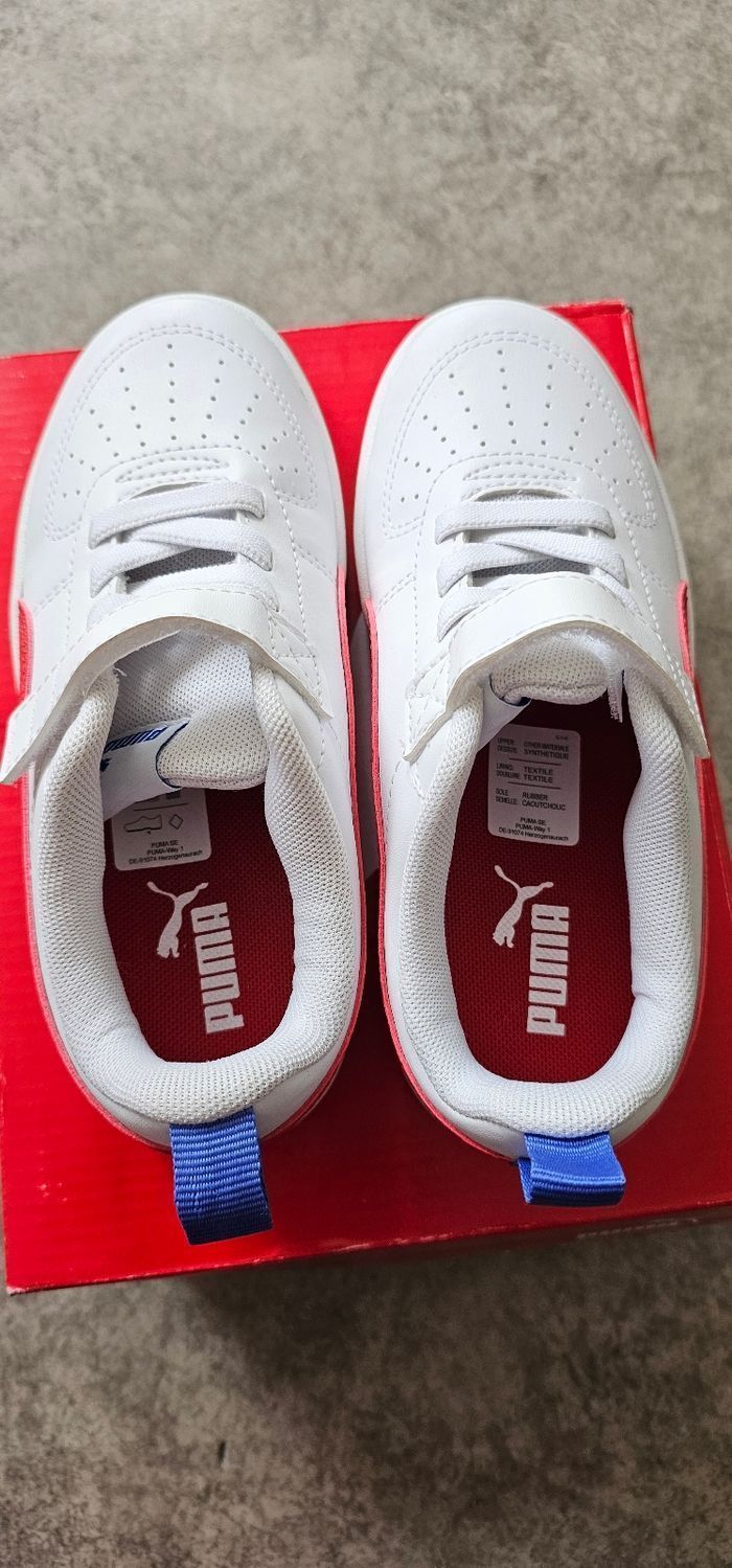 Baskets Puma enfant taille 32 – neuves – blanc/rouge - photo numéro 6