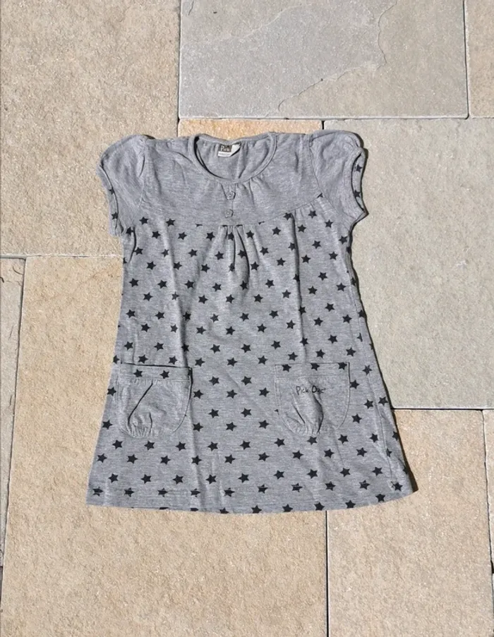 Tee-shirt tunique manches courtes étoiles pick ouic 6 ans