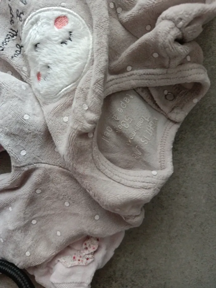 Lot de 3 pyjamas velours tape à l'oeil 1 mois - photo numéro 7