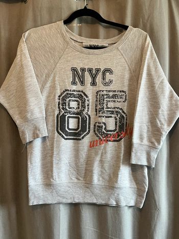 sweat-shirt NYC manches 3/4 taille s