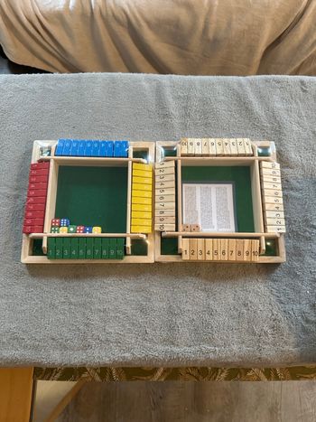 Jeu Shut the Box en bois – Vert  et multicolore – Neuf lot de 2