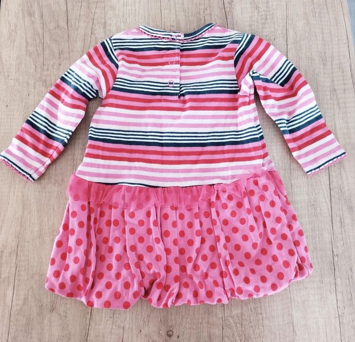 Robe boule fille rayée rose fuschia taille 6 mois Orchestra - photo numéro 2