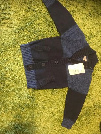 gilet bleu enfant garcon 2 ans