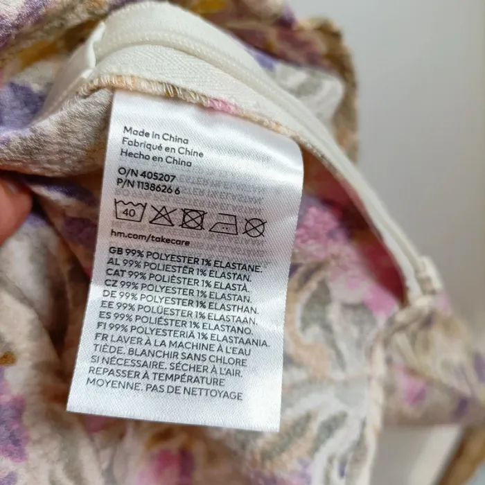 Top court à manches longues H&M – imprimé fleuri – Taille L A685 - photo numéro 9