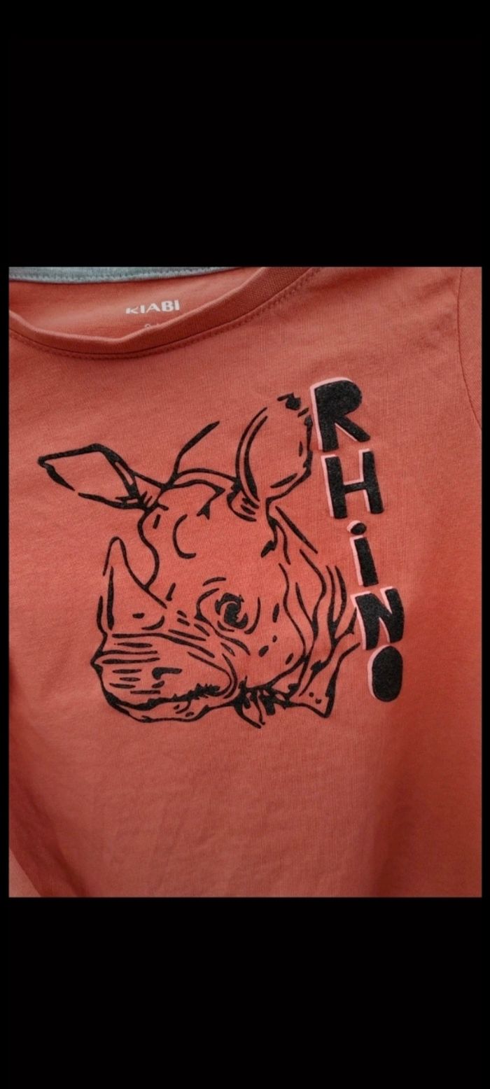 🧡Tee-shirt orange rhino 3 ans Kiabi - photo numéro 2