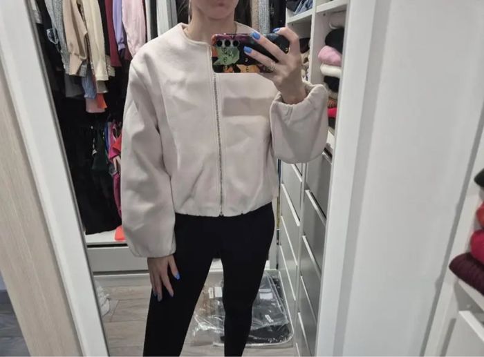 Veste bomber décontractée pour femme, col rond, coupe oversize, zip devant, poches, lavage à la main, manteau d'hiver léger et respirant - photo numéro 4