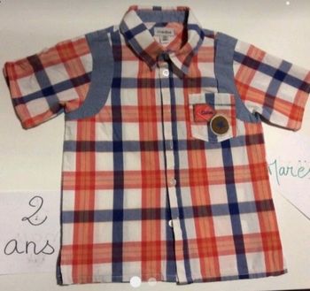 Chemise Marëse rouge,orange, bleu et blanc