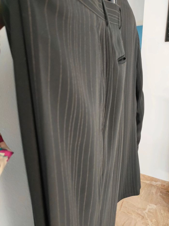 Costume deux pièces noir rayé homme taille 58 veste pantalon à pince 50 WEIL neuf - photo numéro 8