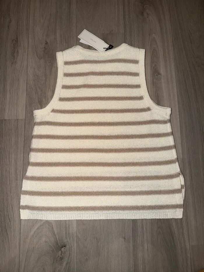 Pull sans manches rayé Naf Naf – taille XS / 34 – neuf avec étiquette - photo numéro 5