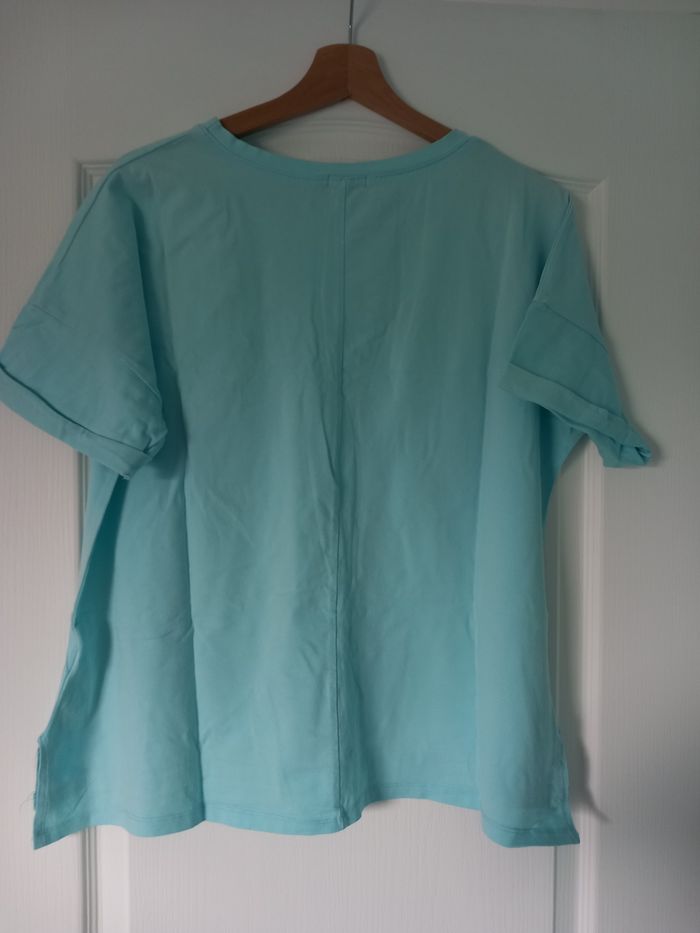 T-shirt bleu turquoise - photo numéro 5