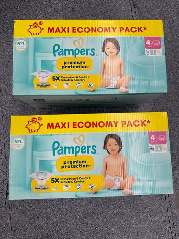 2 cartons pampers premium t4 184 couches au total