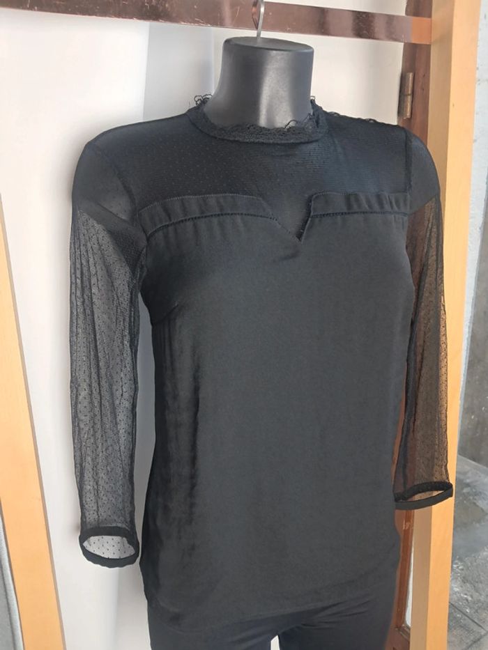 One step haut blouse noir dentelle T.36 - photo numéro 4
