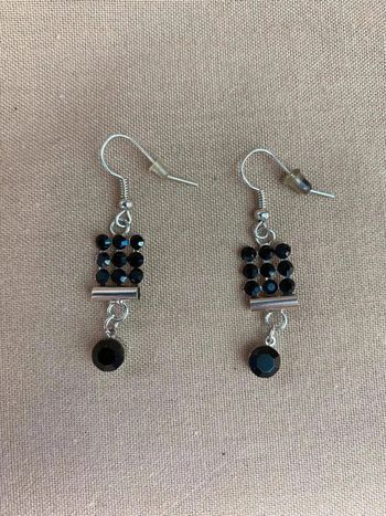 Boucle d’oreilles strass noir