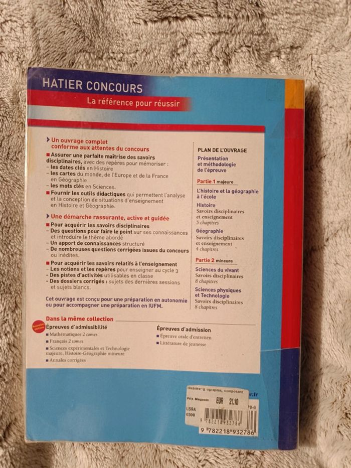 Livre préparation au concours de professeur des écoles CRPE sciences histoire - photo numéro 2