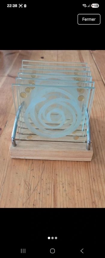 Lot de dessous de verre en verre avec support – déco moderne