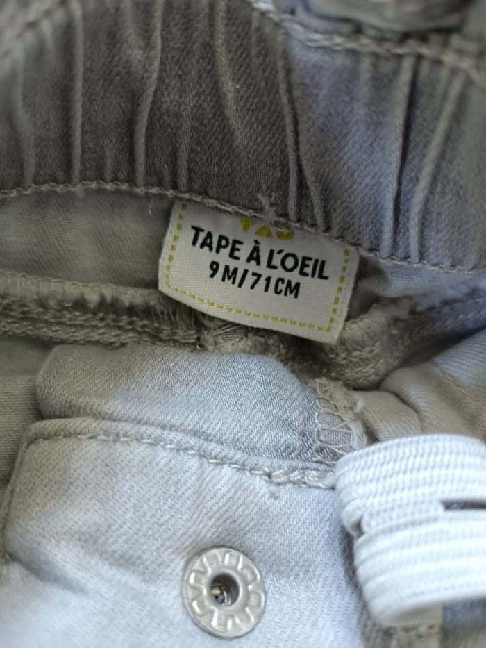 Short en jeans gris tao 9mois - photo numéro 2