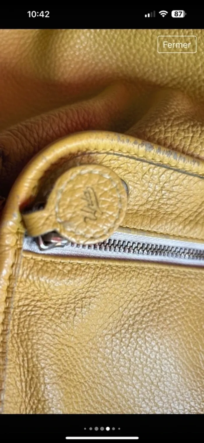 Véritable sac besace vintage #upla moutarde - photo numéro 11