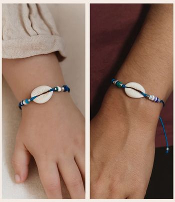 Bracelet coquillage bleu