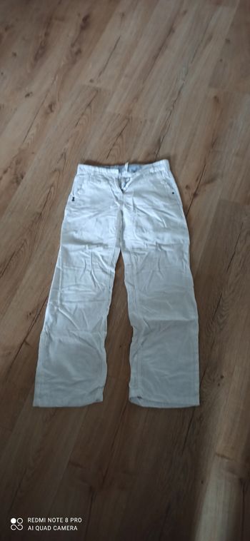 Pantalon blanc en Lin 12 ans