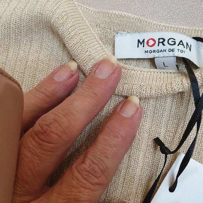 Magnifique haut champagne et légèrement doré Taille L Morgan - photo numéro 5