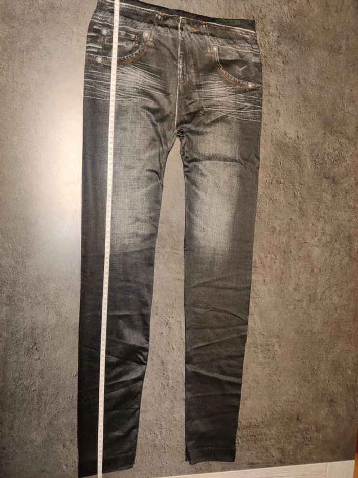 Legging façon jean noir - photo numéro 4