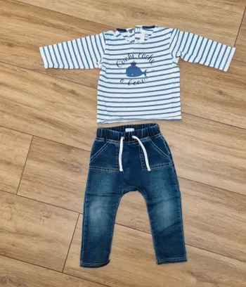 Ensemble jean et marinière Absorba - 12 mois