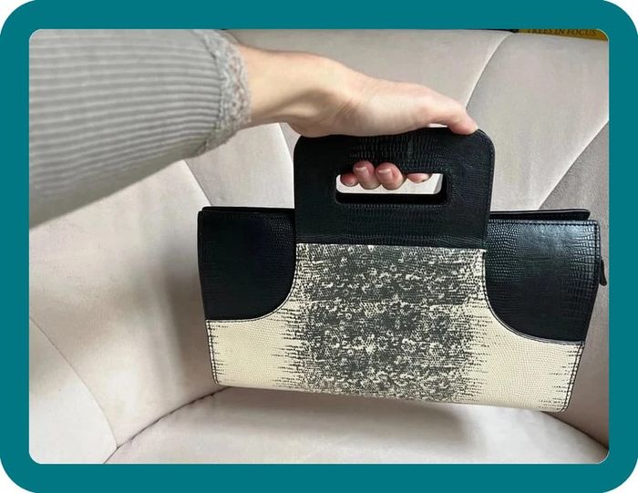 Sac pochette porté main ou épaule façon cuir exotique - Anne Fontaine - photo numéro 3