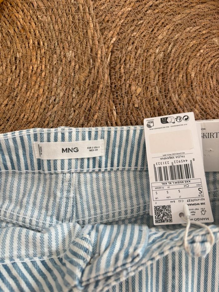 Mini jupe Mango en jean rayée taille S - photo numéro 2