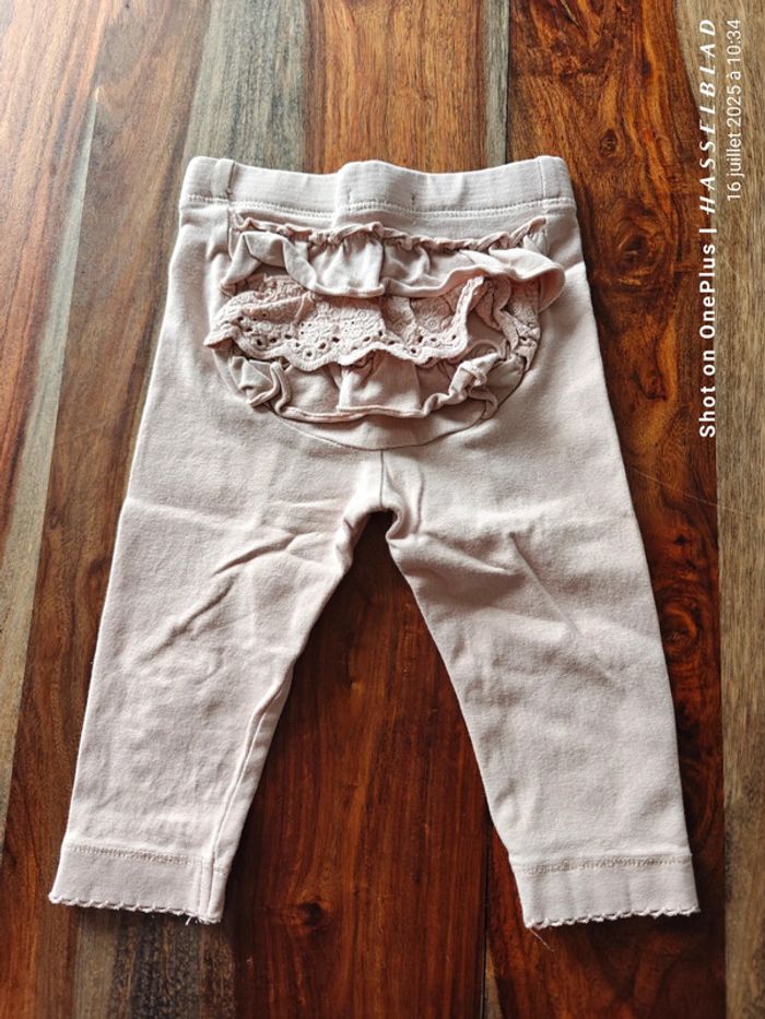 Legging vieux rose froufrous