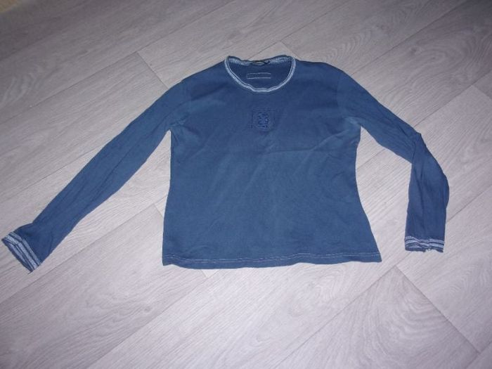 Tee shirt DIPLODOCUS bleu marine coutures blanches taille 40 TBE