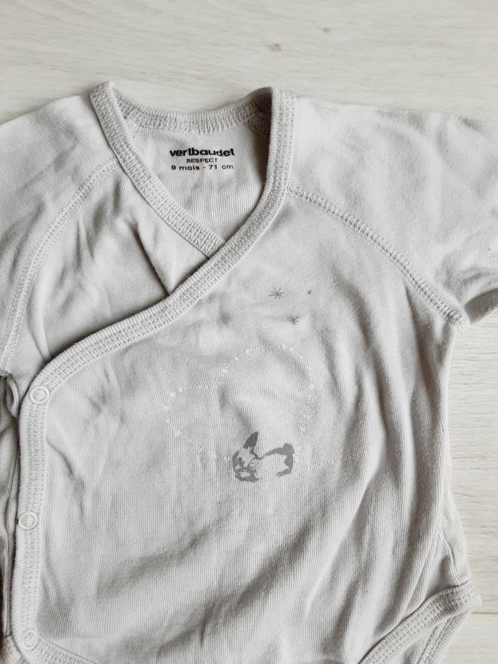 Vêtement bébé mixte garçon fille body manches longues Vert Baudet lapin 9 mois - photo numéro 2