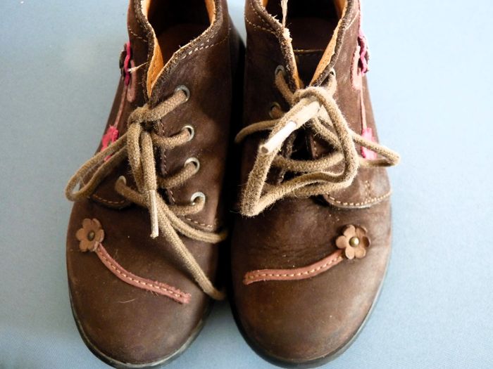 Bottine Fille MOD8 chaussure 24 cuir nubuck marron TBE - photo numéro 5