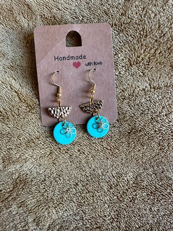 Boucles d’oreille doré et bleu