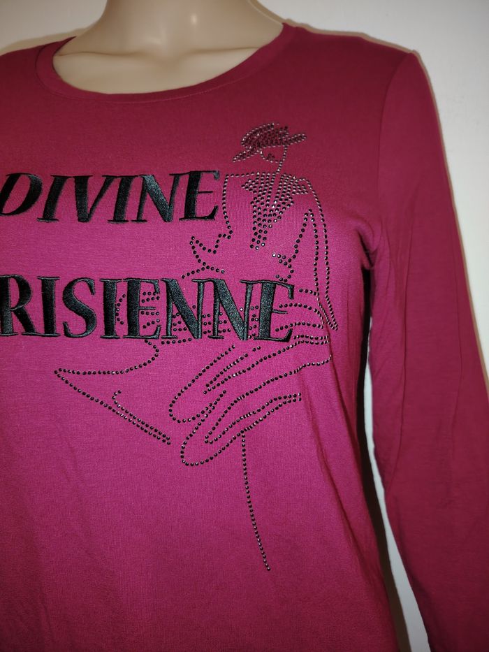 Tee shirt divine parisienne un jour ailleurs taille 1 - photo numéro 2