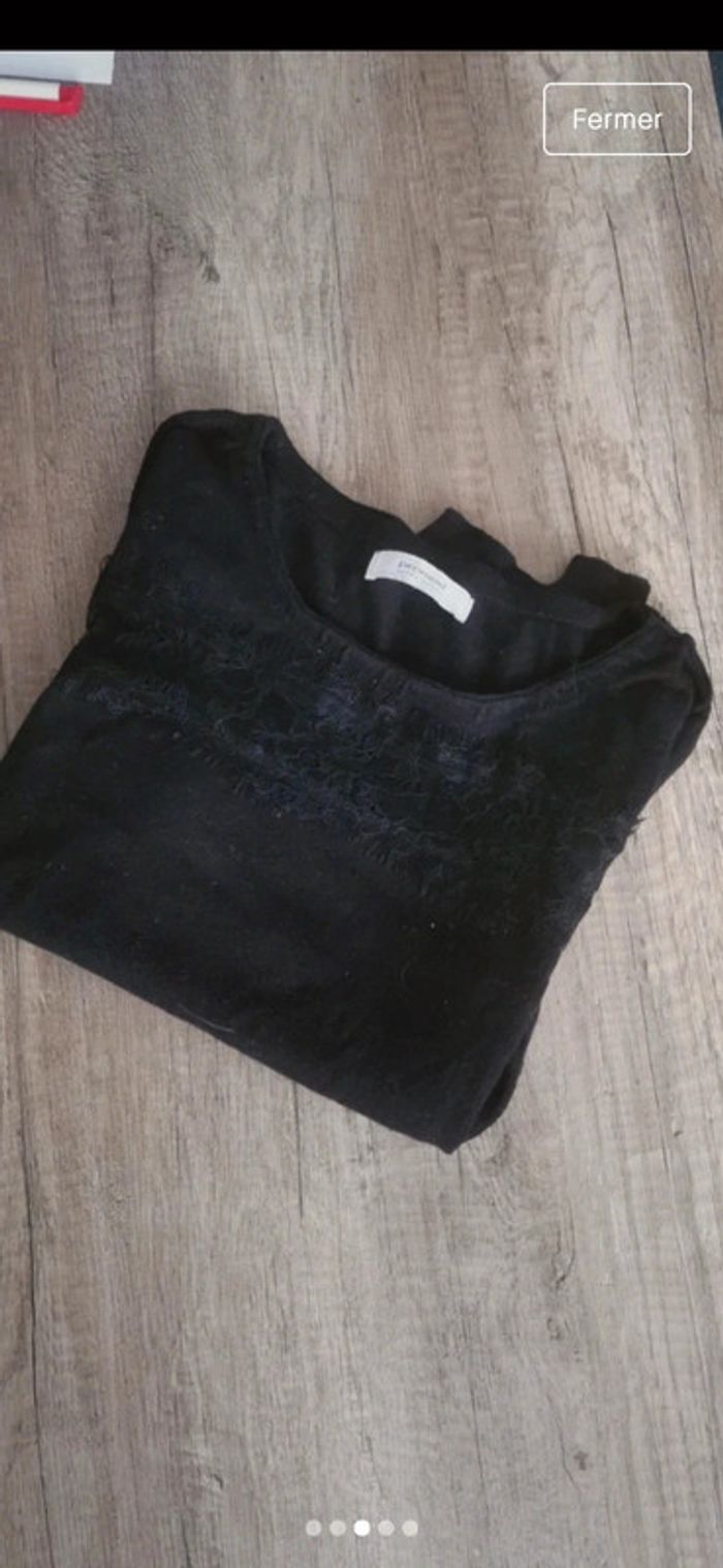 Pull noir dentelle promod - photo numéro 3