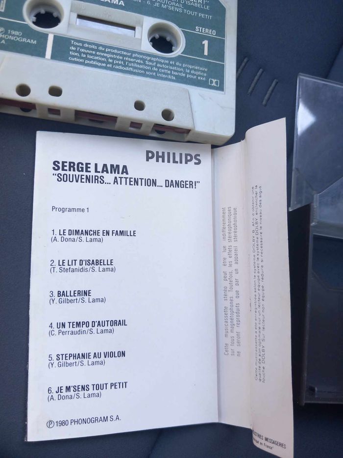 Cassette audio de Serge Lama : souvenirs attention danger - photo numéro 4