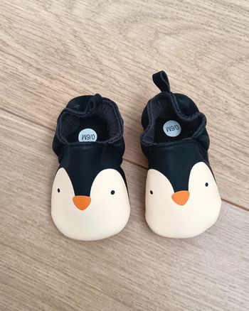 Chaussons pingouins mixtes bébé 0/6 mois