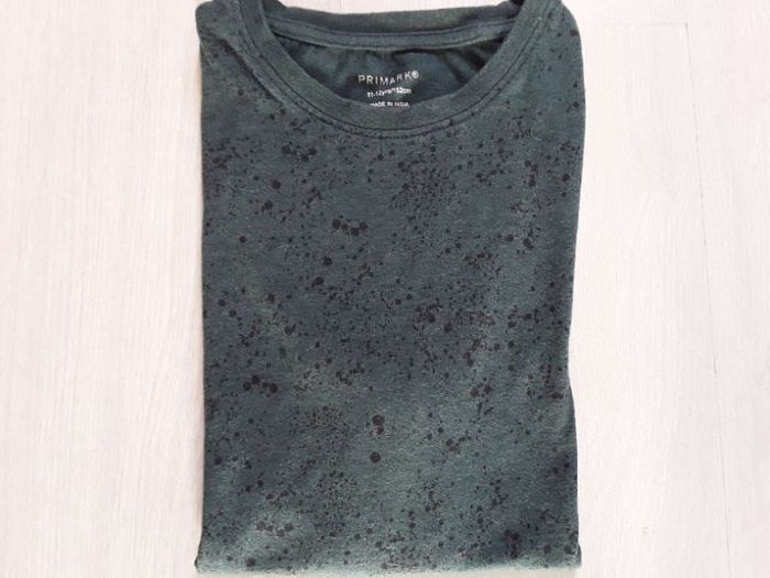 Maillot manches courtes  12 ans,  coloris vert tacheté noir