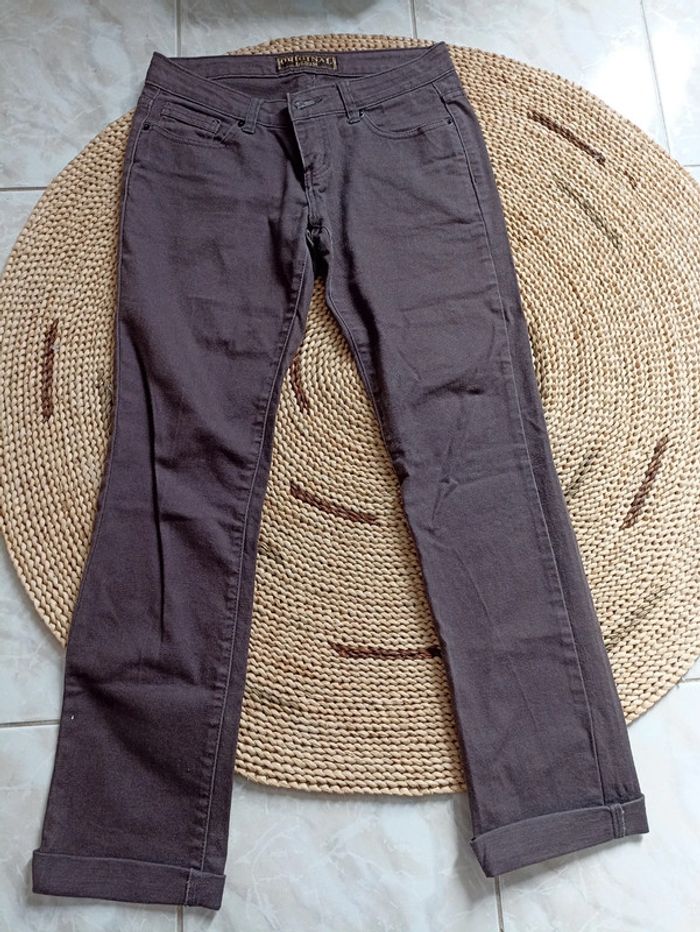 Jean femme marron taille basse Original denim t 36 38