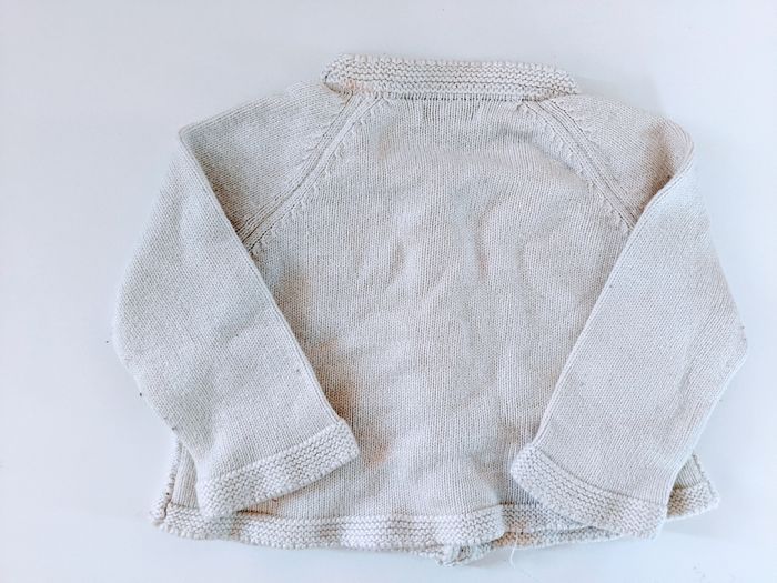 Gilet cardigan tricoté Sergent major 6 mois 68 cm blanc cassé - photo numéro 4