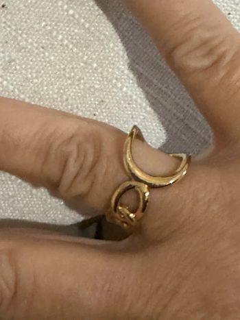 Bague mi jonc mi chaîne épaisse carré acier inoxydable or réglable