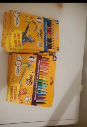 Lot de 6 boites feutres bic et 6 boites crayons couleurs à 30€
Avec le code le lot passe a 21€