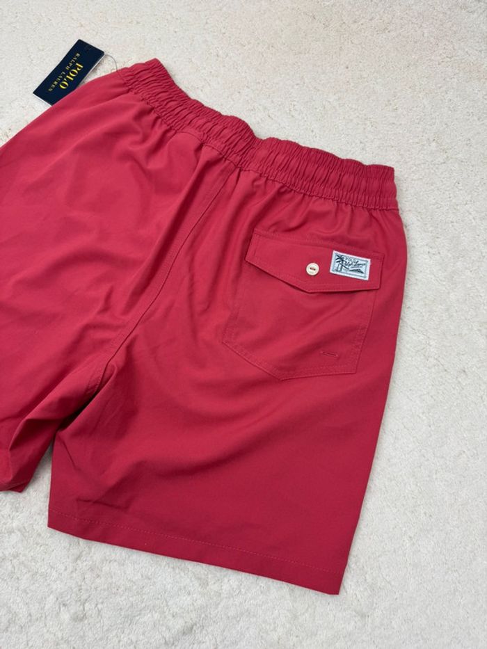 Short de Bain Ralph Lauren Rouge Bordeaux Logo Brodé Neuf Taille S - photo numéro 6