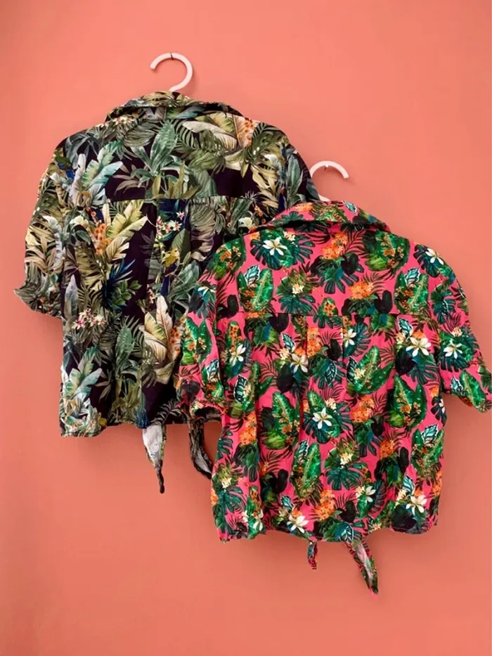 Lot 2 chemises tropicales fille – GÉMO – 10 ans 🌿🌺 - photo numéro 2